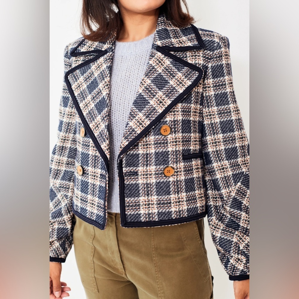 NWOT Veronica Beard Aise Cropped Tweed Jacket – Size 0 - Picture 4 of 14